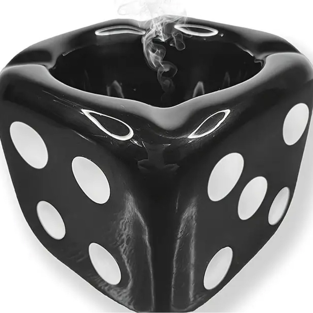 Black Dice Ceramic Ashtray